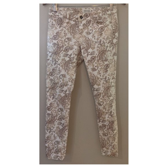 antique print white jeggings - Picture 1 of 4